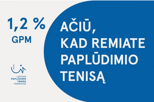 Skirkite 1,2 proc. GPM paplūdimio tenisui!